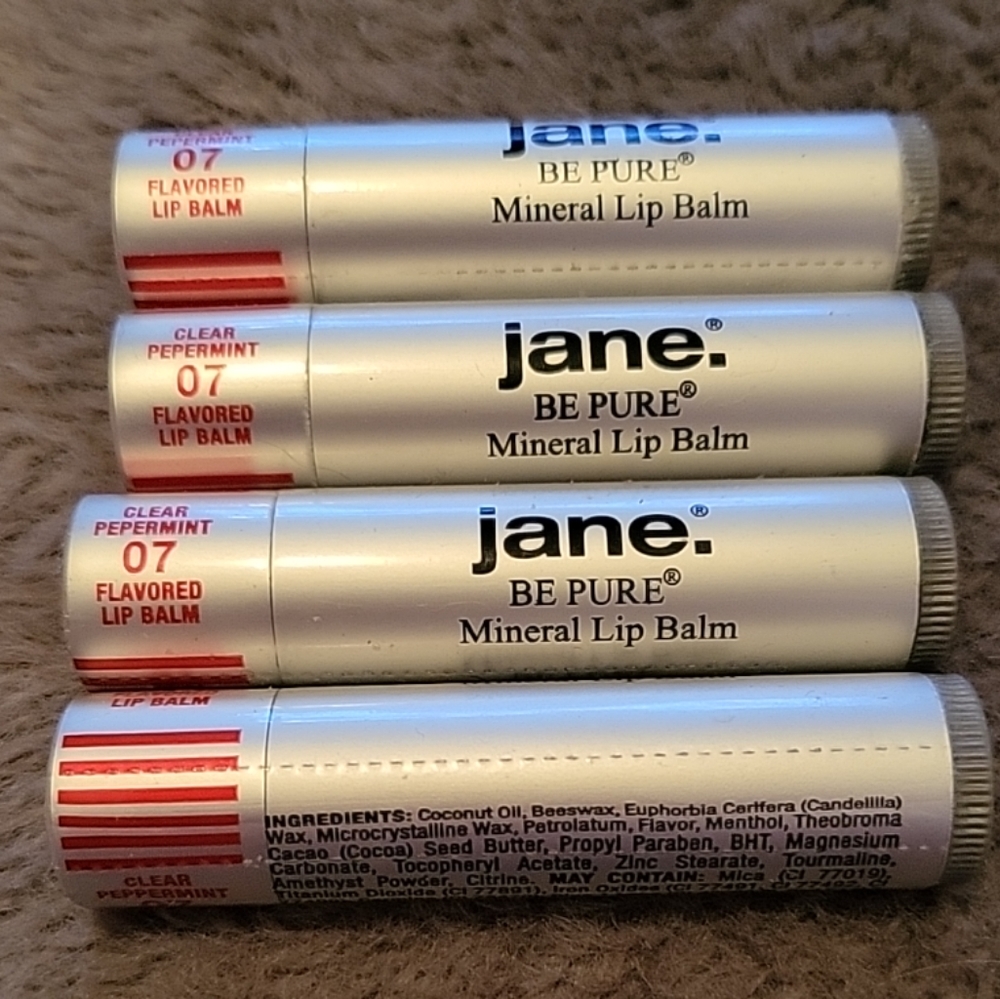 Lot of 4 Jane Be Pure Mineral Clear Lip Gloss! Peppermint